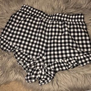 gingham print shorts